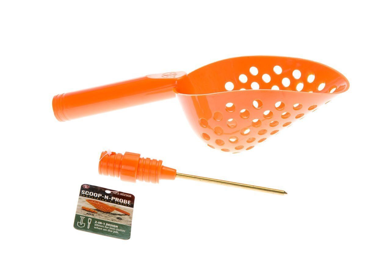 14-Inch Sand Scoop with Hole & Brass Probe For Gold Panning and Metal Detecting- 2 Color Options Gem & Mineral Hunting Supplies,Recovery Tools vendor-unknown Orange 